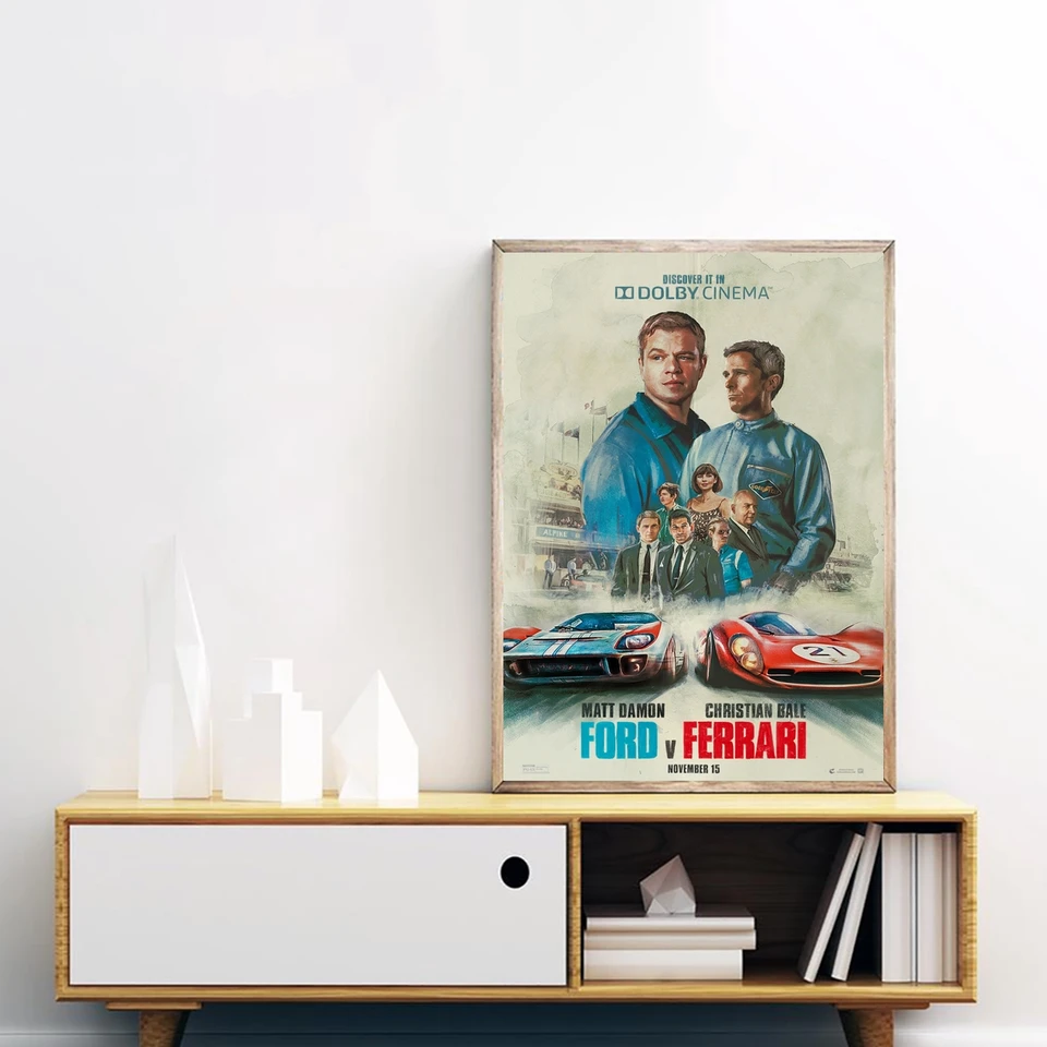 Ford vs Ferrari Movie Plagát, Canvas Print Art Gift Home Wall Painting Decotion (bez rámu)