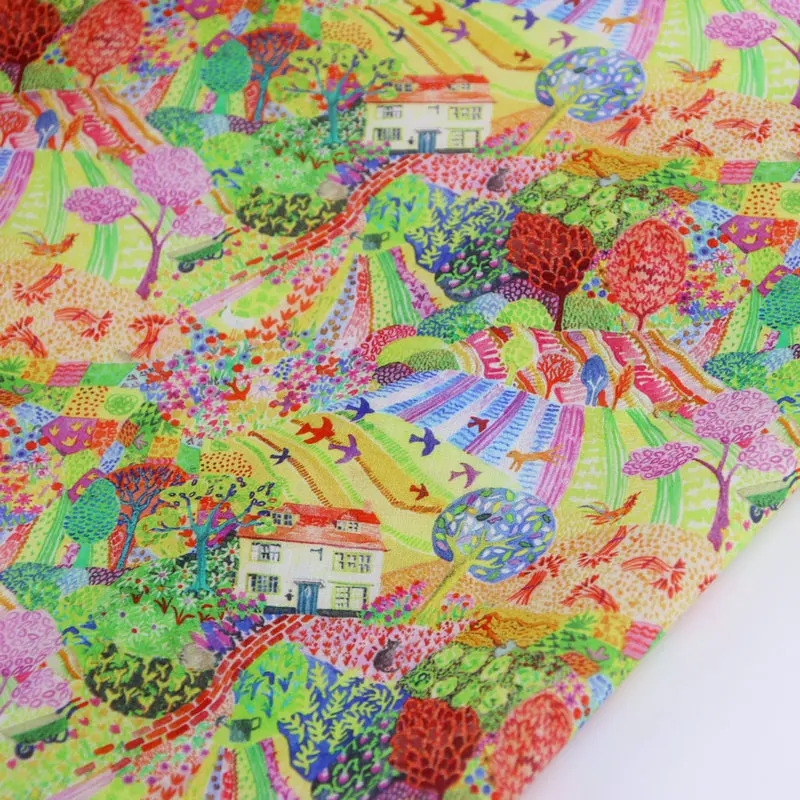 Forest and House Digital Pure Cotton Tana Lawn Liberty London Fabric Cotton Custom Tritly tkanina pre oblečenie