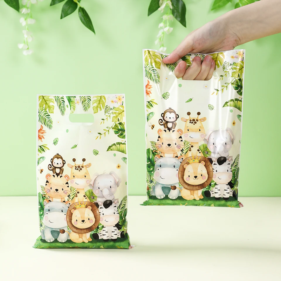Forest Jungle Animal Candy Tašky džungle narodeninové oslavy dekora