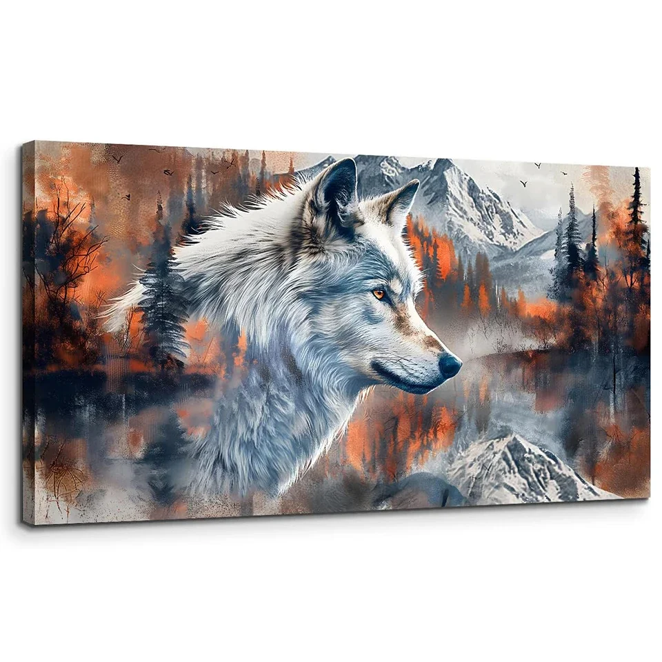 Forest Wolf Snow Mountain DIY Diamond Painting Nové 2025 Plné štvorcové okrúhle okrúhle diamantové mozaické krížové stehy súpravy Krajina Domovod