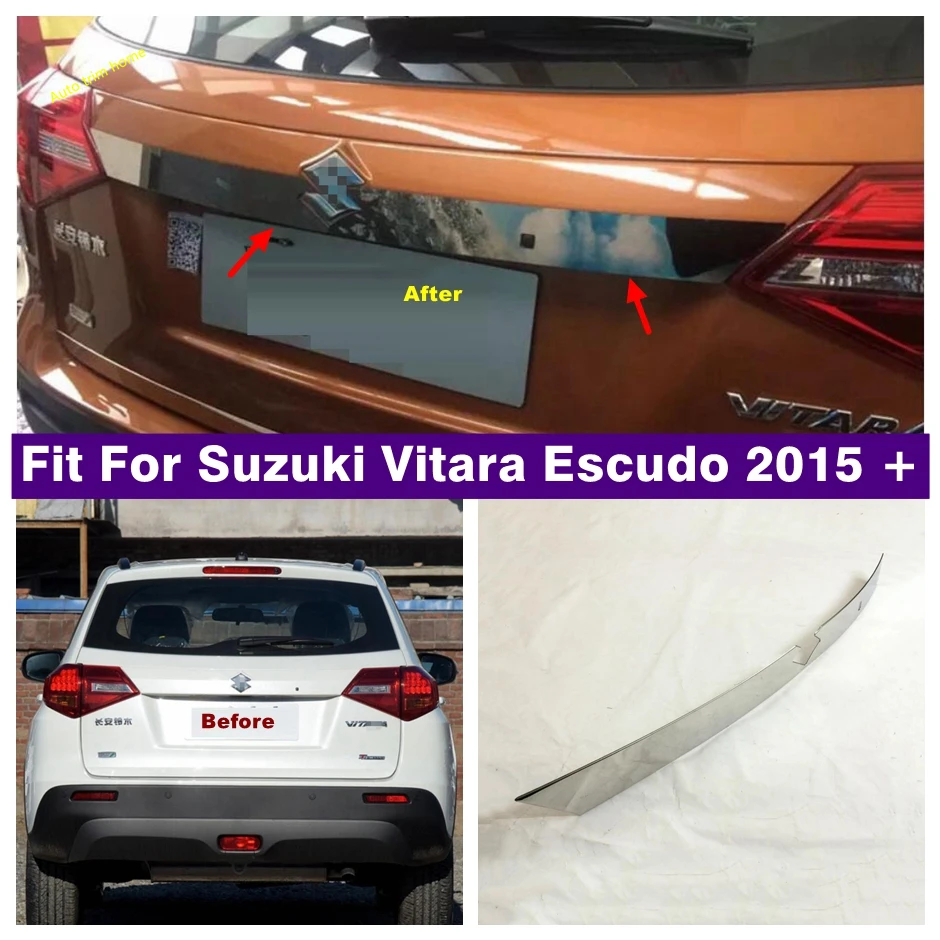 Formovanie zadných dverí kľučky s prízvukom prízvuk Ozdobenie Styling Zadný kmene Truck Tail Gate Tink pre Suzuki Vitara Escudo 2015 - 2021