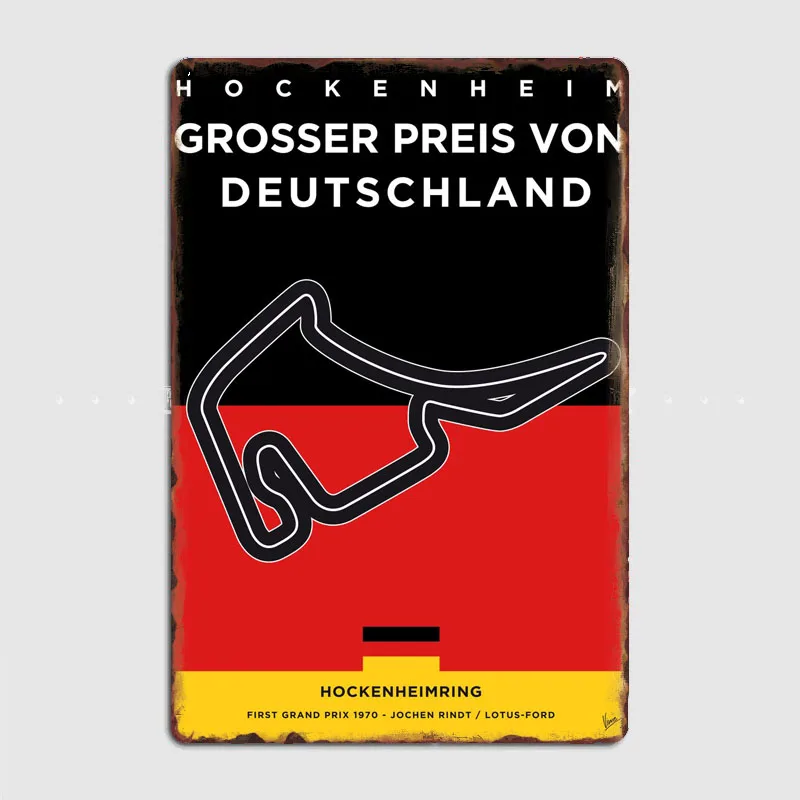 Formula One Classic F1 Nemecká pretekárska dráha kovový plagát Sign Club Nástenná nástenná dekorácia cínová značka Decor Domovod