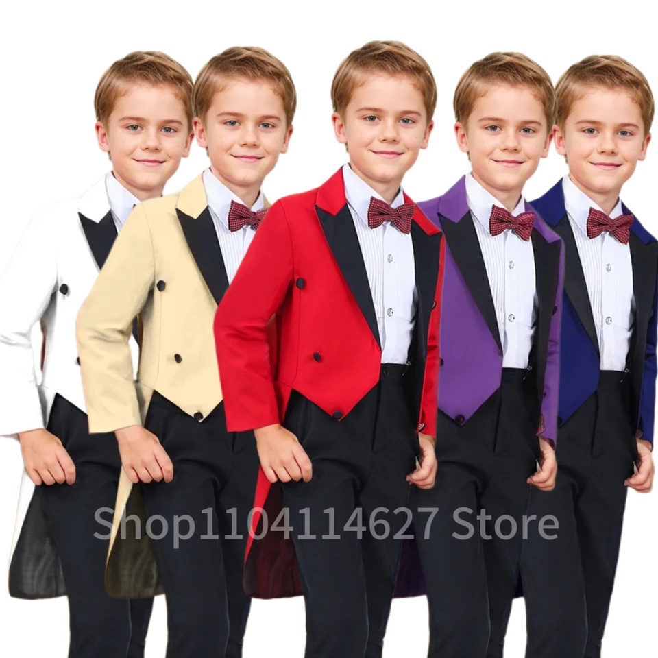 Formálne chlapčenské obleky Tuxedo šaty pre deti 2 kusy sako + nohavičky Tailco Cat pre klavírne k narodeninám a svadbe