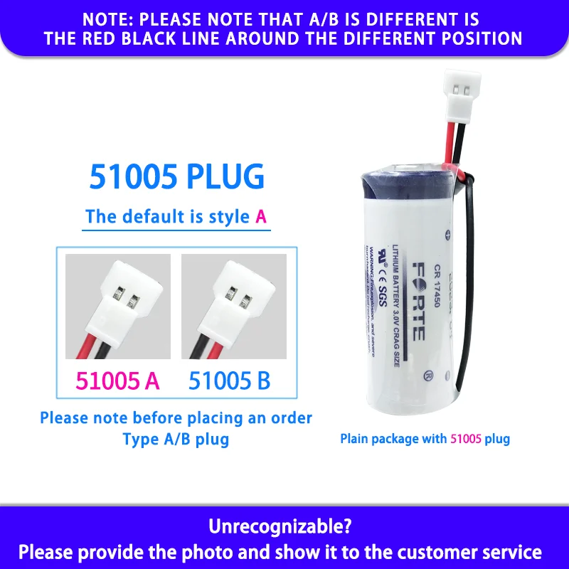 Forte CR17450 Pridajte XH2.54 Plug 3V na jednorázový lítium mangánový batéria Inteligentný indikátor prístroja Indikátor dymu
