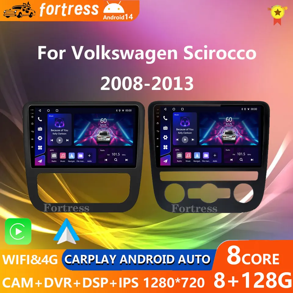 Fortress AI Voice Wireless CarPlay Android Auto Radio pre Volkswagen Scirocco 2008-2013 4G Multimediálne GPS 2DIN Autoradio