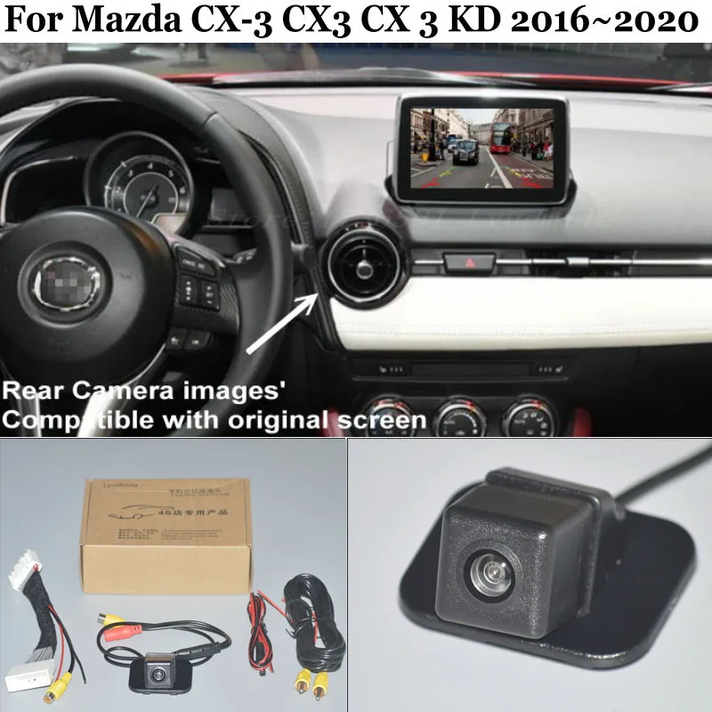Fotoaparát Zadný pohľad pre Mazda CX-3 CX3 CX 3 KD 2016 ~ 2020 / 6V HD CCD Reverzná záložná kamera a 28 kolíkových káblov pre monitor OEM Monitor
