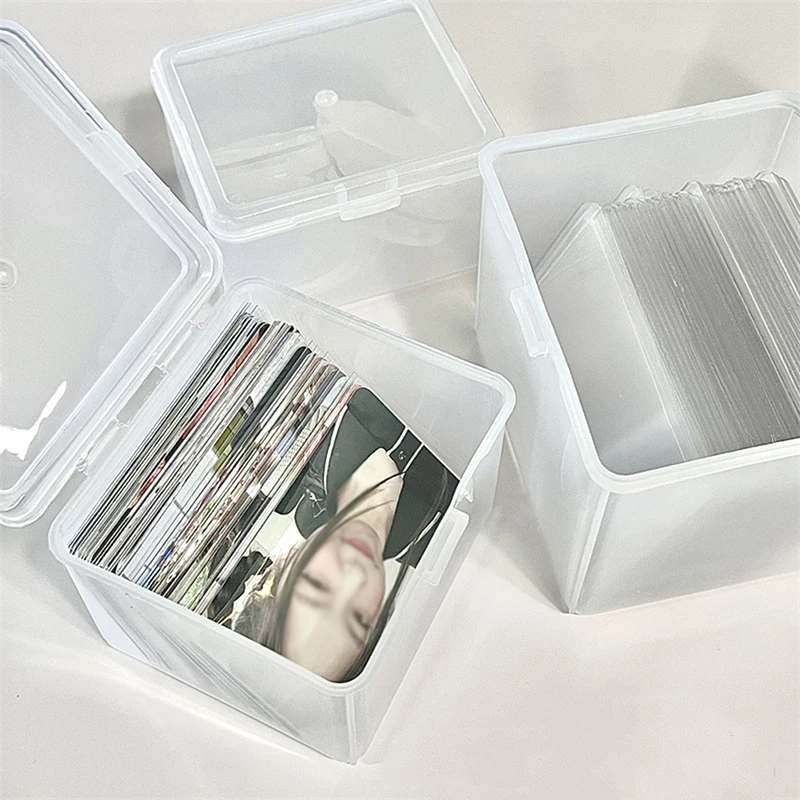 Fotocards Storage Box Transparentné nálepky Kórea idol držiteľa karty Storage Organizátor Klasifikácia Box