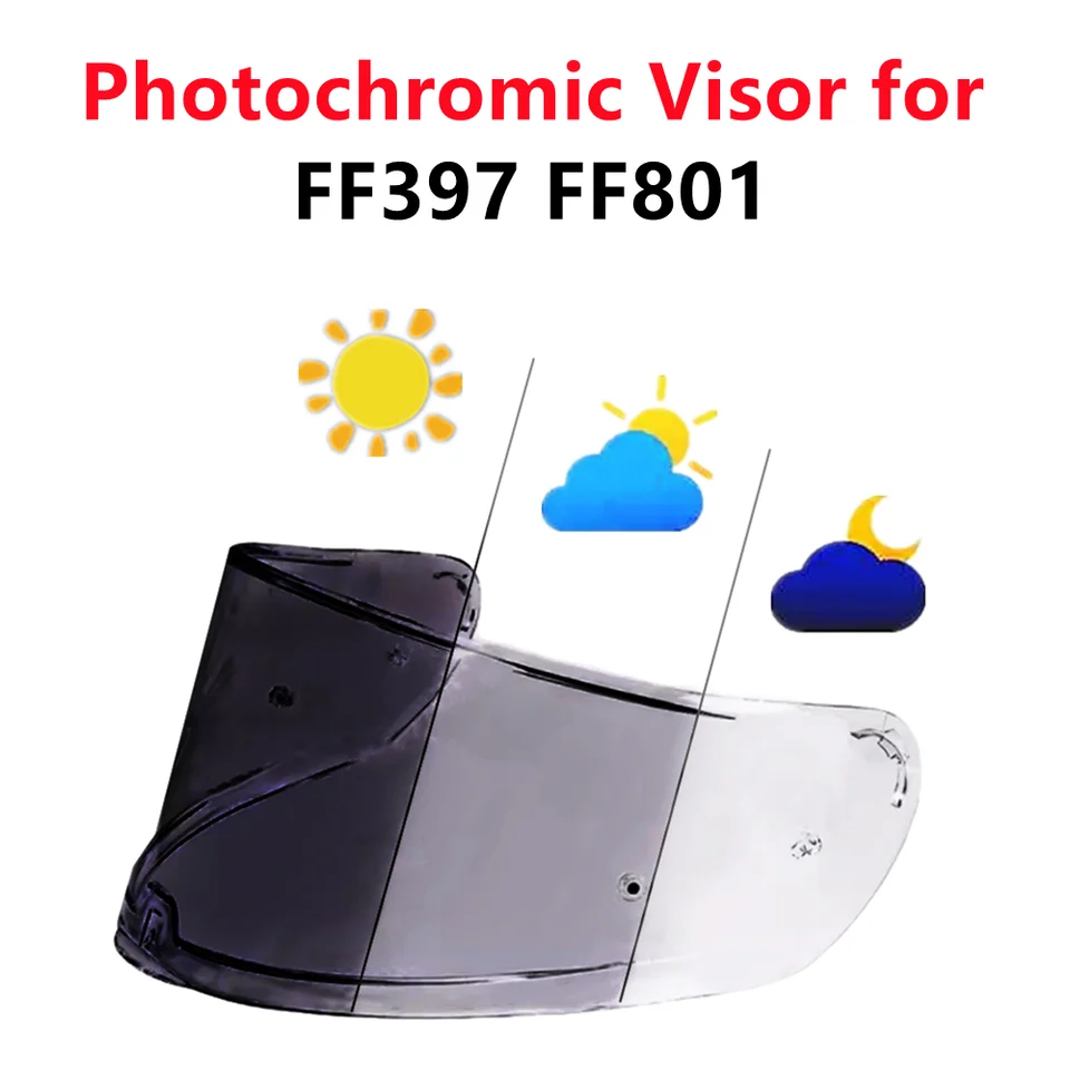 Fotochromatický štít prilby pre LS2 FF801 FF397 Vodotesná ochrana proti slnečnému žiareniu veterná vodná kolesá pre motocykle Plná tvárová prilba