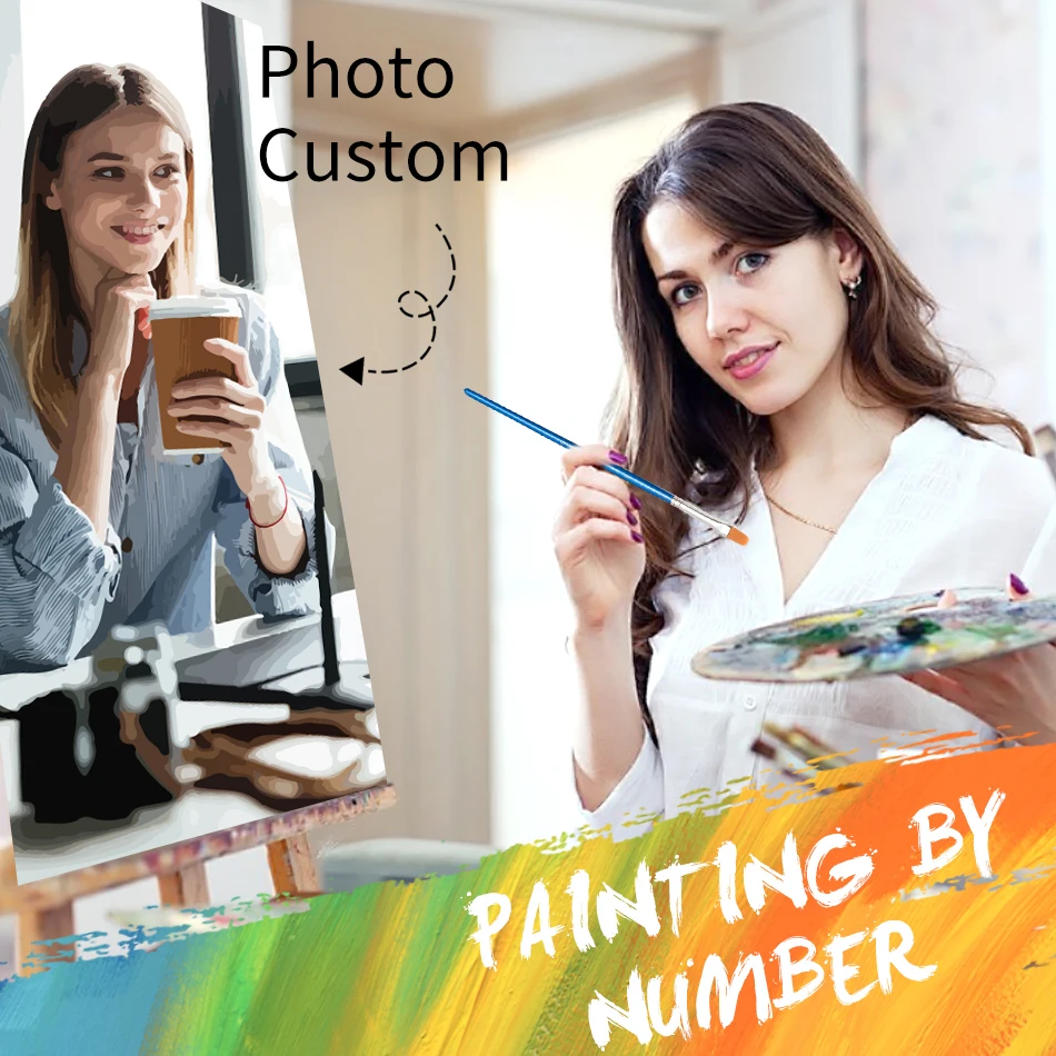 Fotocustomter DIY farba podľa čísel súpravy Fotografie párov a zvierat moderné pre dospelých ručne maľované čísla maľba