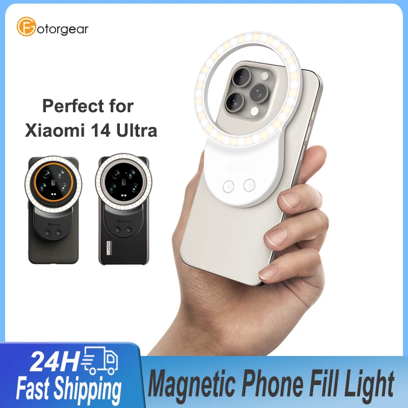 Fotogear Magnetic Fill Light pre iPhone 12 13 14 15 Pro Max Xiaomi 13 14 Ultra Pocket Selfie Light Phone Vlog Live Photography