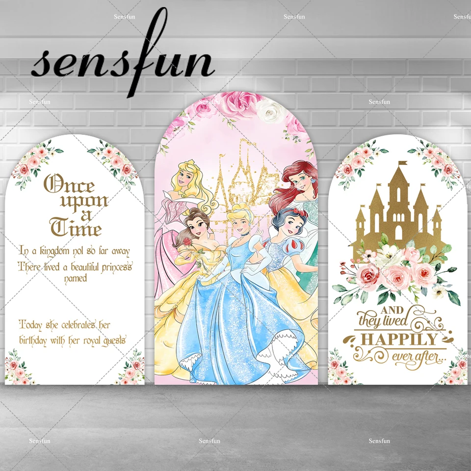Fotografické pozadie Once Upon a Time Castle Floral Fairy Tale Princess Girls Dievčatá DECOND DECON AREC