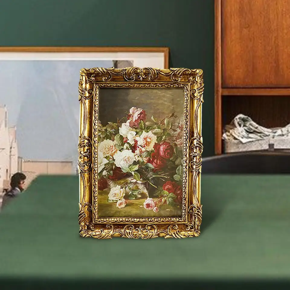 Fotorematický ozdobný vintage vintage stolový ráme