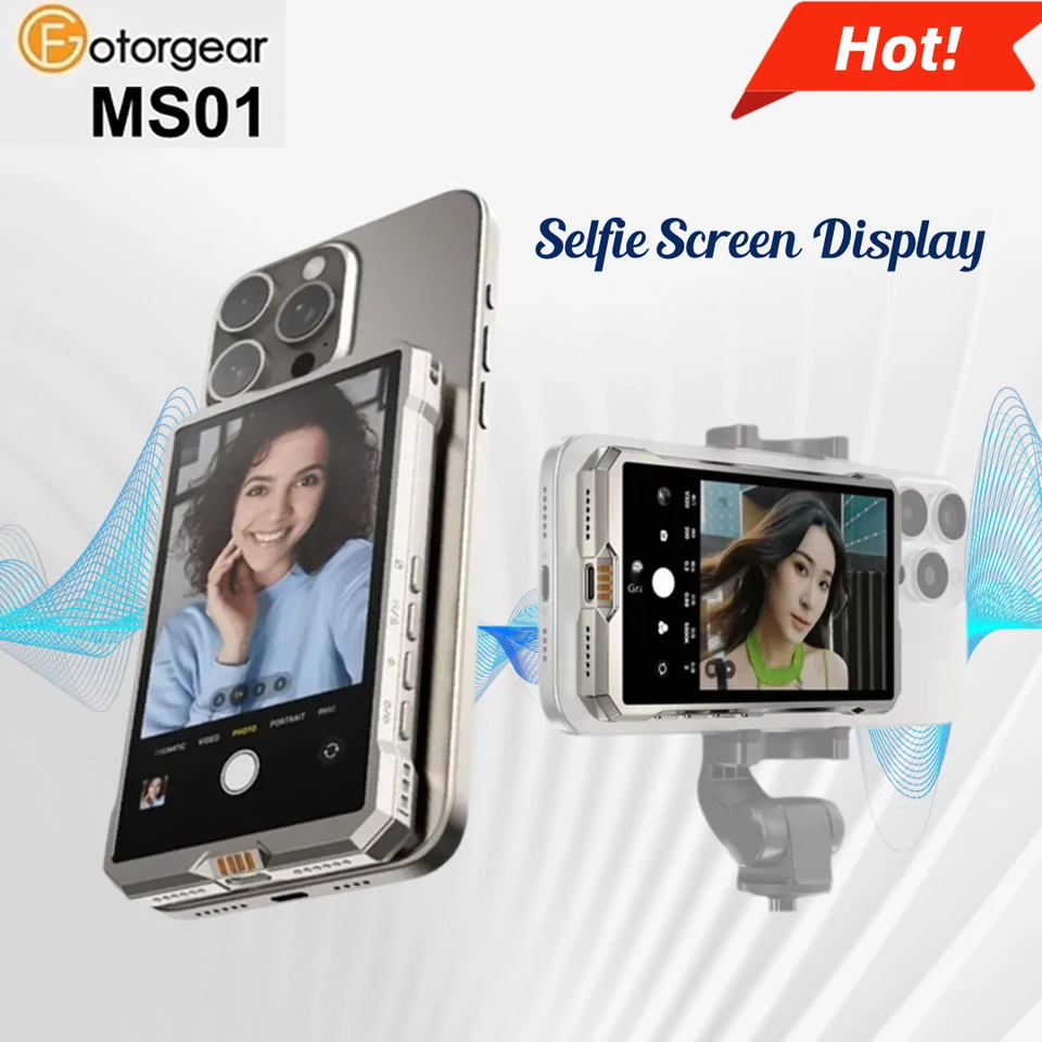 FotoROGEAR MS01 Magnetický telefón selfie monitor pre obrazovku pre smartfón zadný fotoaparát selfie vlog živý stream pre iPhone Android