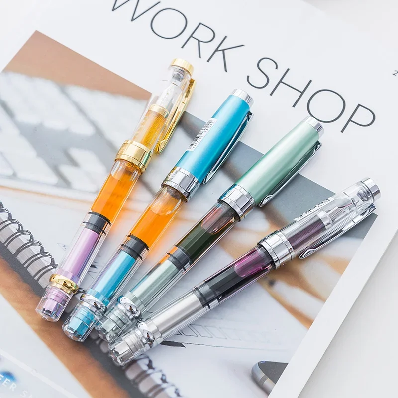 Fountain Pen F NIB 0,5 mm EF NIB 0,38 mm pre výber 1pc/šarže priehľadné farebné atramentové perá na písanie školských kancelárskych potrieb