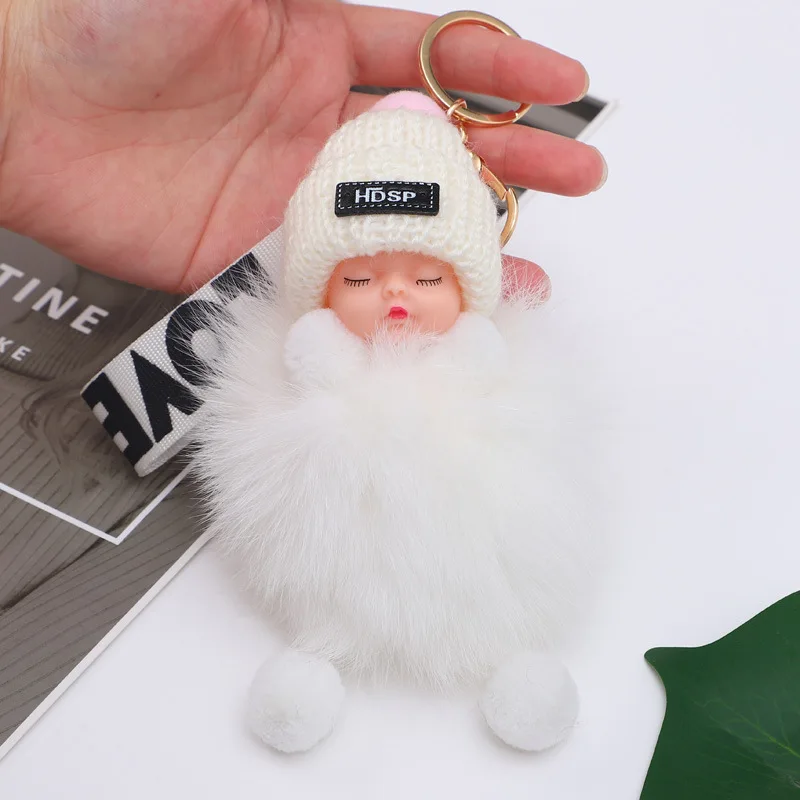 Fox Fur Ball Pendant BAG prívesok