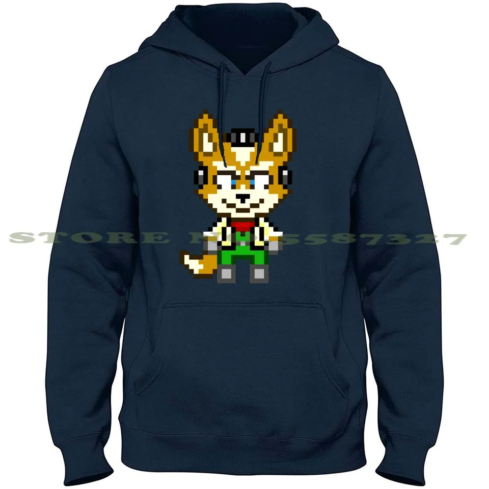 Fox McCloud-Star Fox Team Mini Pixel 100% Pure Cotton Hoodie Tshirt Logo Retro N64 Starfox SNES GameCube Adventure McCloud