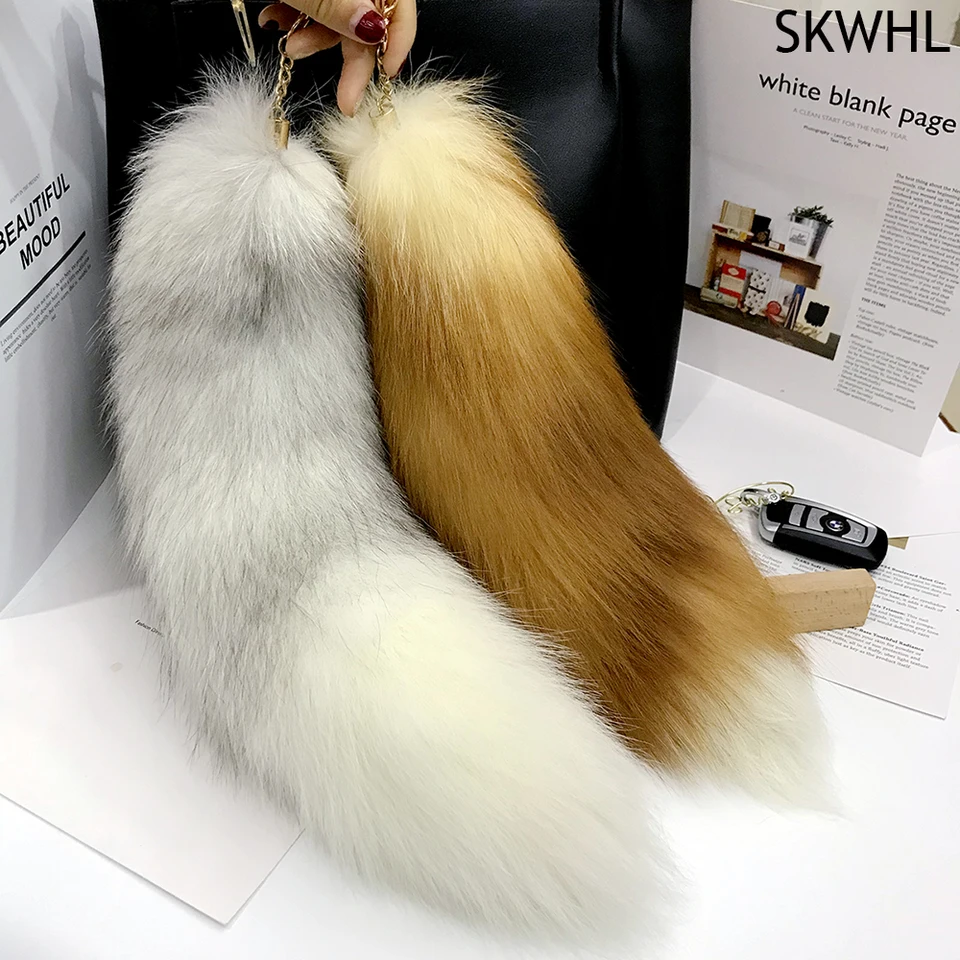 Fox Tail Prependants Keychain 40 cm kožušina pom pom pom
