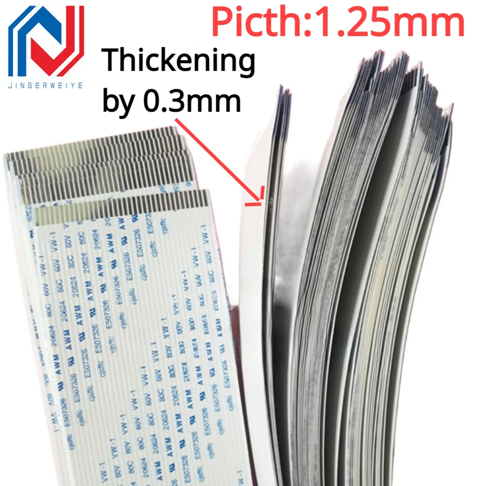 FPC FFC Flexibilný rovný kábel 1,25 mm zahusťovanie výšky tónu o 0,3 mm AWM 20624 80C 60 V VW-1 12/11/11/11/12/21/22/22/Z30/32/40PIN