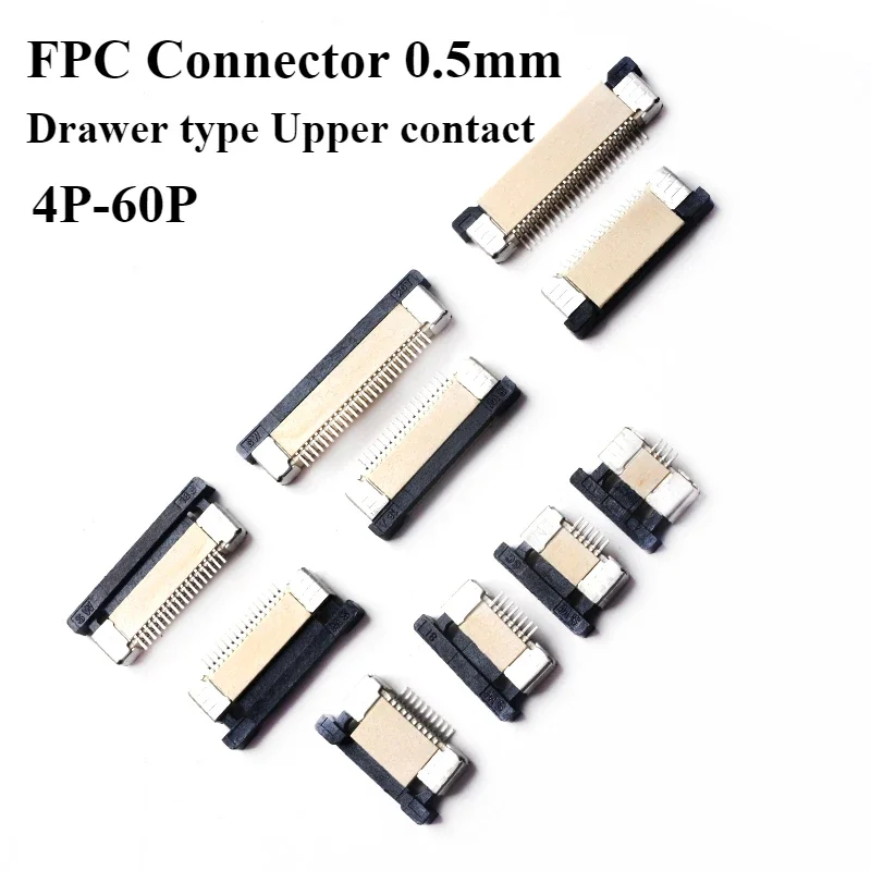 FPC konektor 0,5 mm tónový typ zásuvky Typ hornej zásuvky FFC FFC PLATNÝ KABET 4P 5P 6P 8P 10P 12P 14p 16p 18p 20p-60pin