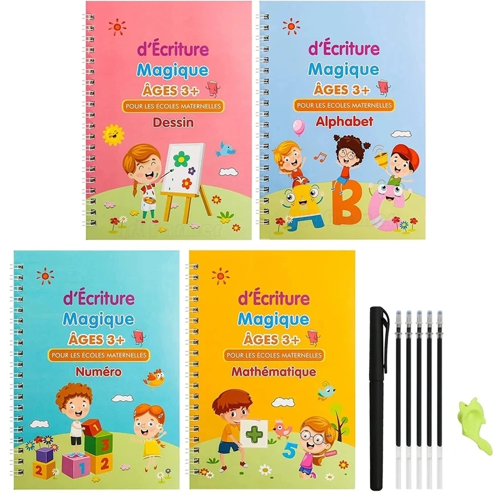 Francúzska kaligrafia Copybook Opätovne použiteľná kniha Zaskvaná kúzla pre deti deť
