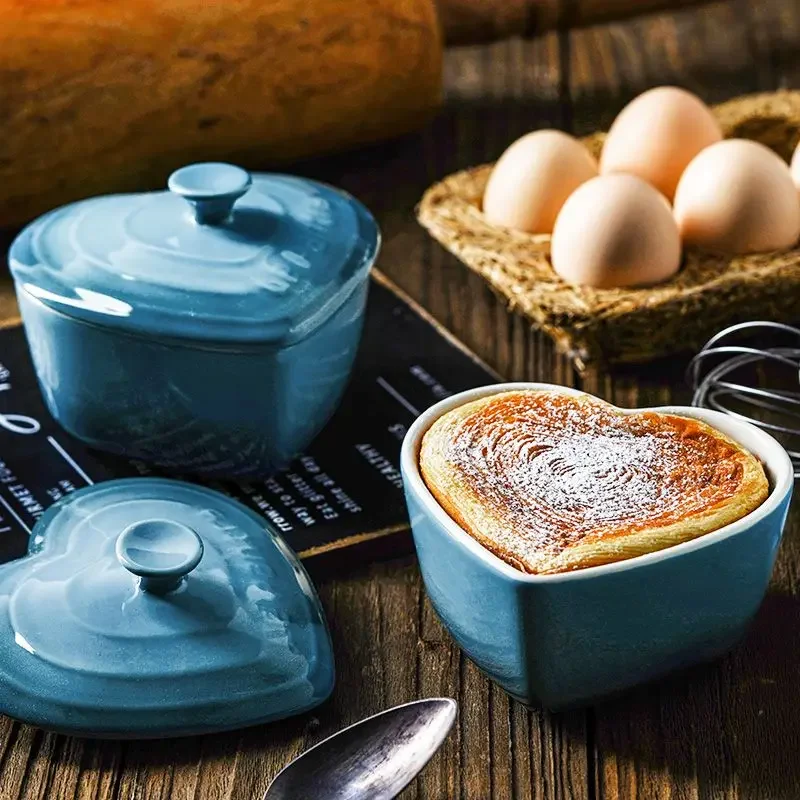 Francúzska misa na pečenie s vekom keramickej broskyne Kreatívne dusené vaječné domácnosť láska Malé pudingové misky