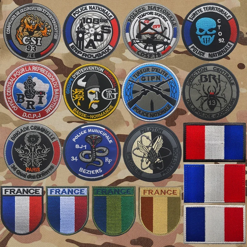Francúzska vlajka Tactical Armband Vyšívané záplaty Gign Gipn Bri Tactics