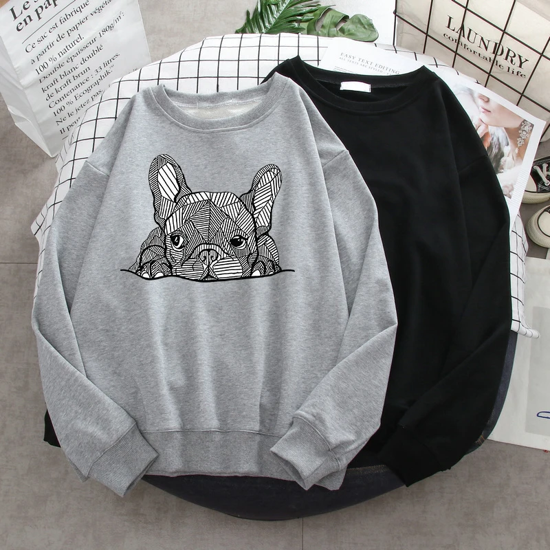 Francúzske buldogové mikiny módne ženy nadmerne nadmerné kawaii mikiny psa ženské vtipné grafické pulóvery unisex príležitostné orne.