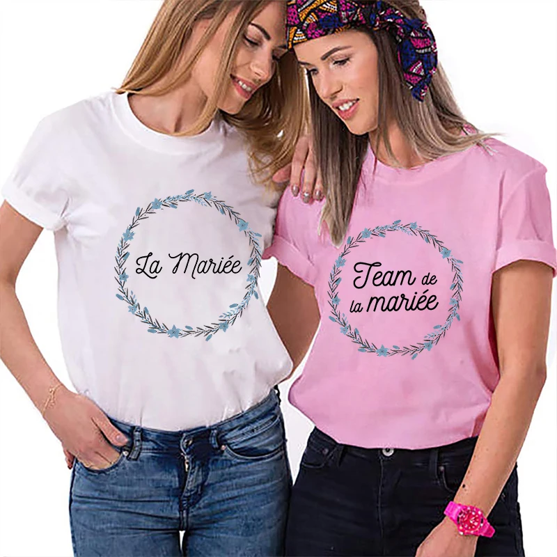 Francúzske dievčatá single rozlúčkové bakarette sliepka Party Trshirt Tshirt Evjf Future Bride Squad Tshirt Team nevesta Tričko Svadobné svadobné topy