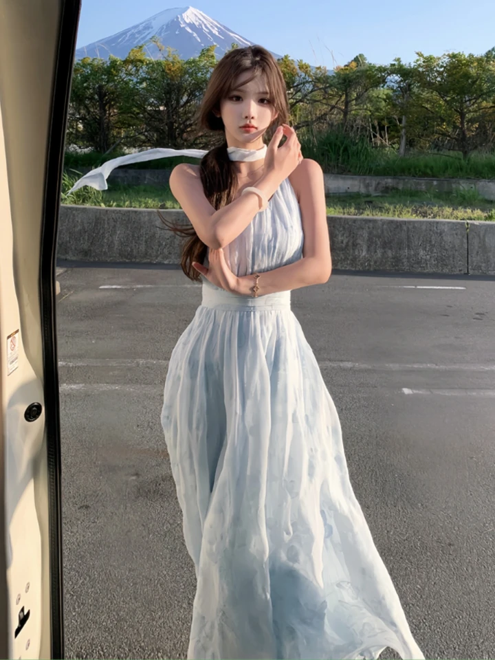Francúzske elegantné večerné večierky Ženy Príčinné dizajn Y2K Slim Midi Dress 2024 Letné leto Nový kórejský vintage plážový štýl šaty elegantné
