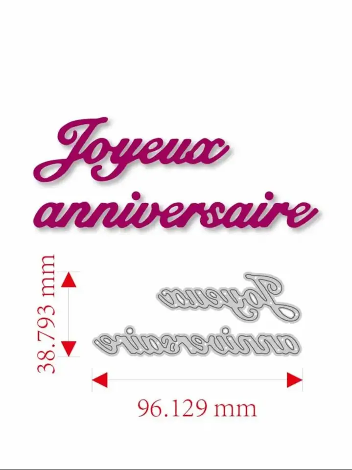 Francúzske kovové rezanie matrice scrapbook Card Making Happy Birthday