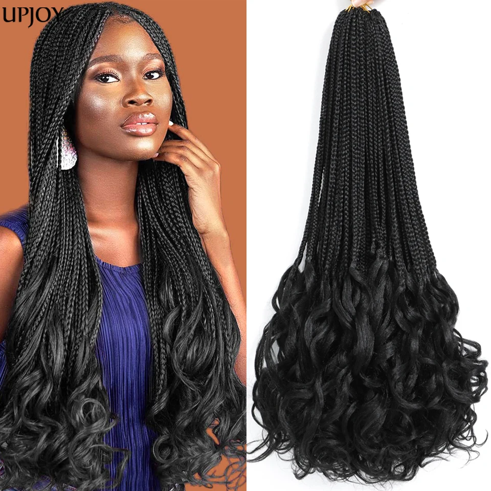Francúzske kučery box pletené vlasy 18 palcov krabičky vrkočky Hrublá na vlasy syntetické dready predlžovania vlasov Mèche cheveux à trresser