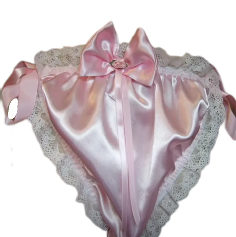Francúzske sexy dospelé prispôsobené fetišistické crossdressing sissy ružové kravaty čipkované panelové panelové panely vykladané šortky trojuholníka