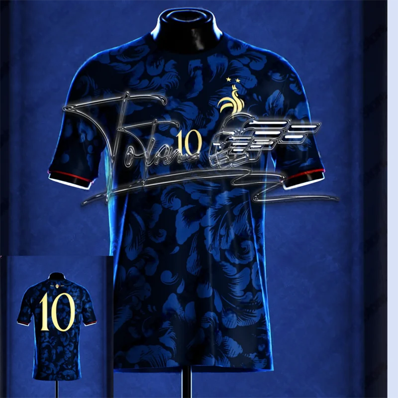 Francúzsko Les Bleus Jersey 2024/25 Najnovší muž Outdoor Rýchle suchý futbalový dres letný klasický neformálny voľný cvičebný dres tričko Tee