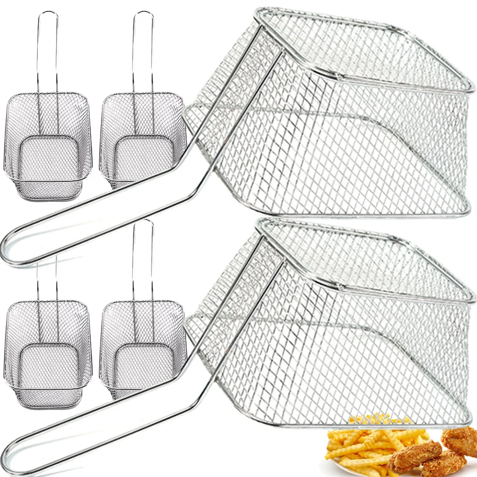 Francúzsky košík z nehrdzavejúcej ocele Fry Podávacie koše Mini štvorcové kuracie krídla držiak reštaurácia reštaurácia Cafe Table Food Podávanie