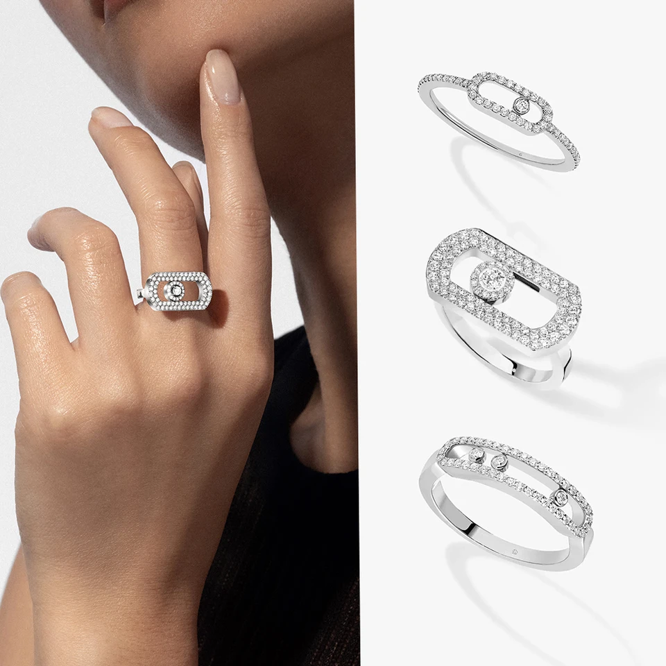 Francúzsky S925 Sterling Silver Ring, módna značka Messica, ženský zlatý a strieborný prsteň, zásnubný prsteň, vysokokvalitné šperky