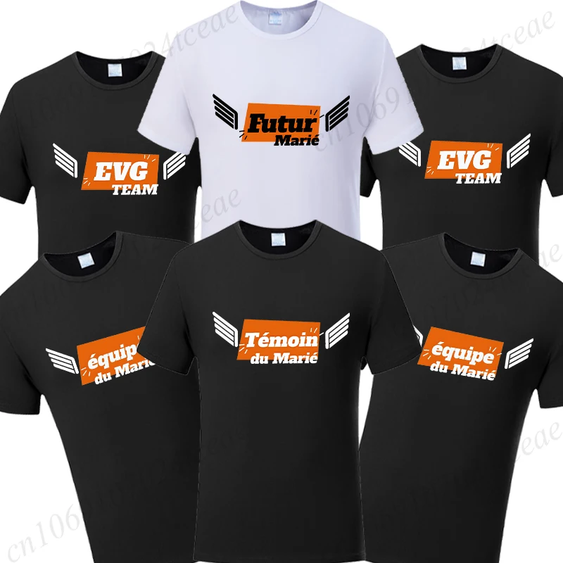 Francúzsky tím EVG Future Groom Man T-Shirt Friend Friend Single Zbierka Tees Bachelor Party Squad tričko Tshirt Funny Graph Svadobné topy