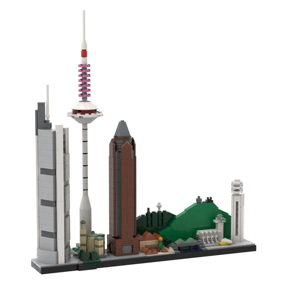 Frankfurt AM Main Skyline Architecture rozšírená verzia 732 kusov MOC Build