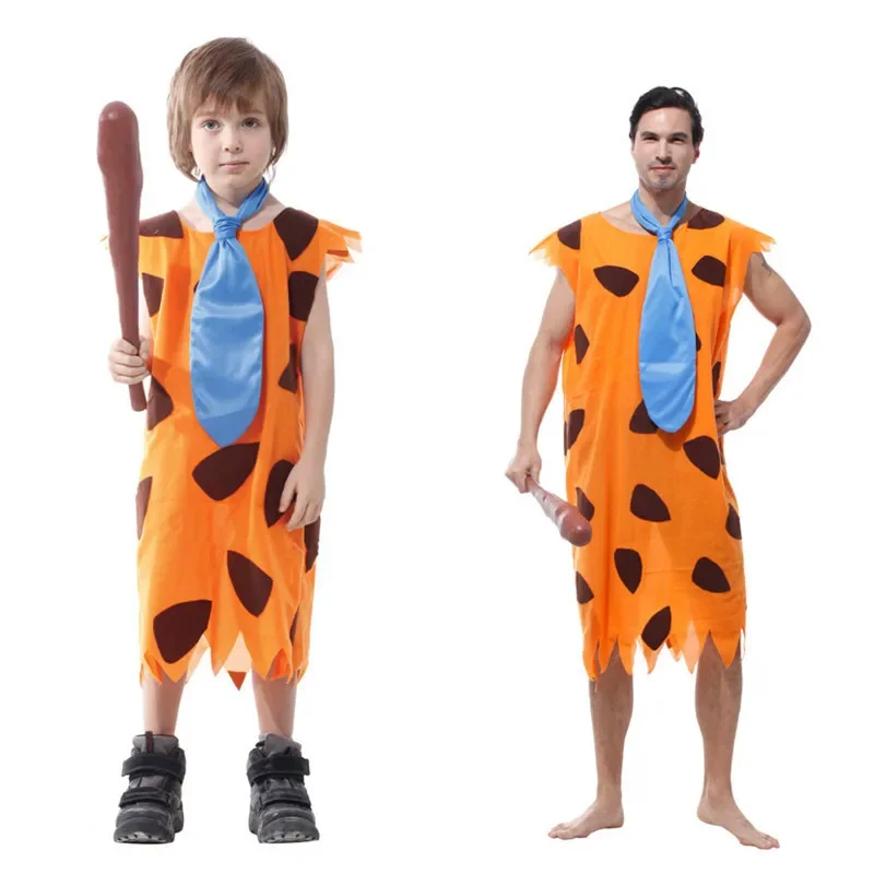 Fred cosplay anime flintstones kostýmy dospelých primitívnych divochov kostýmy oranžová colthing karnevalová párty halloween
