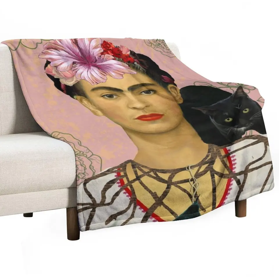 Frida khalo sprchová opona vyhodte prikrývku voľný kemping ťažké mäkké veľké prikrývky