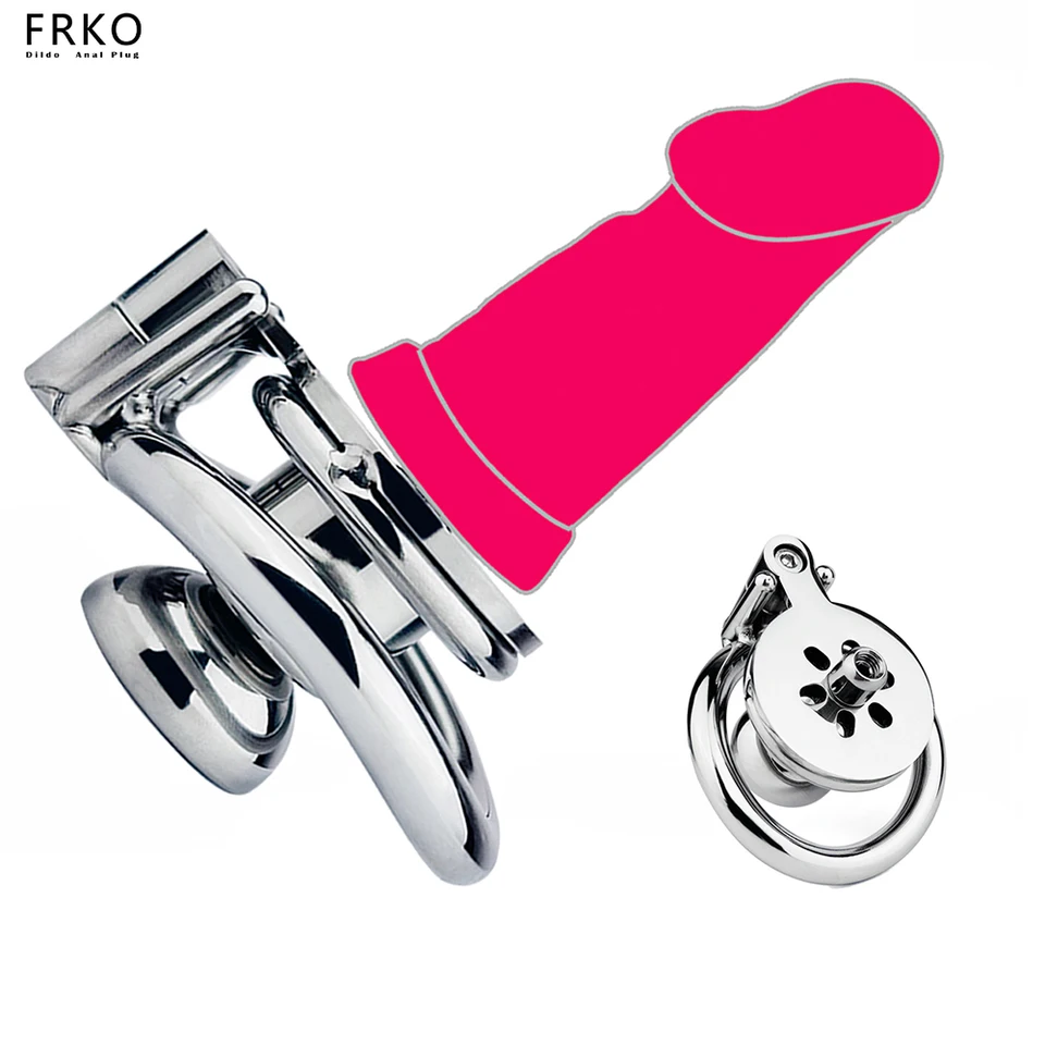 Frko negatívny invertovaný cudnosť klietka s dutým dlhým skutočným silikónovým dildo cb kohút klietka klietka pre dospelé hry bdsm sexuálne hračky gay gay