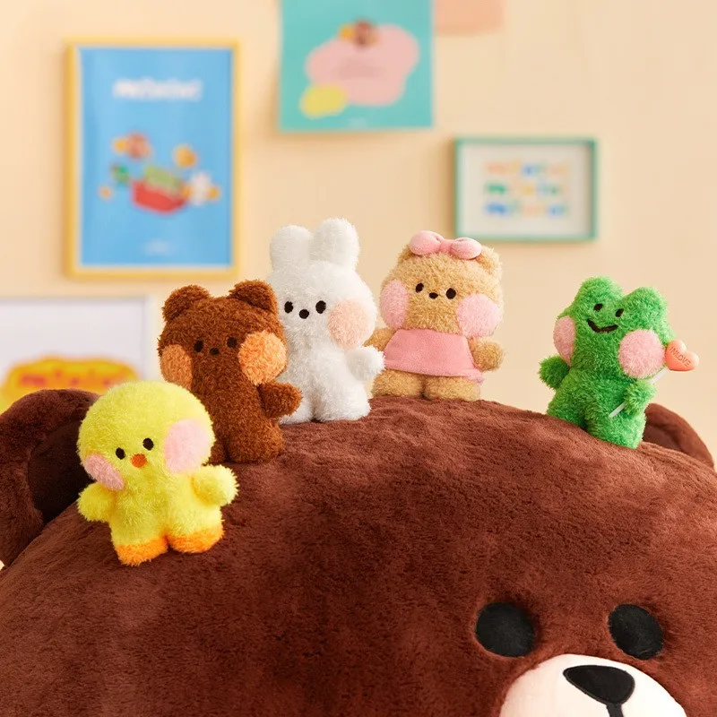 Frog Chick Bear Rabbit Minini Series Mini Doll Doll Cute Line Plush Doll Darček Darčeková taška Kúzla Kúzla Model Zhromaždiť chlapčenské hračky postava