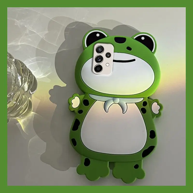 Frog Silikone Stereo Galaxy Telefón puzdro pre Samsung S23ultras24 Cute Cartoon Anti-Drop Protective Case pre dievčatá narodeninové darčeky