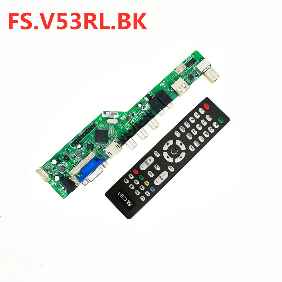Fs.v53rl.bk V56 V59 Universal LCD Driver Board Podpora DVB-T2 TV doska+7 Key Switch+IR+4 LAMP Inverter+LVDS 3663