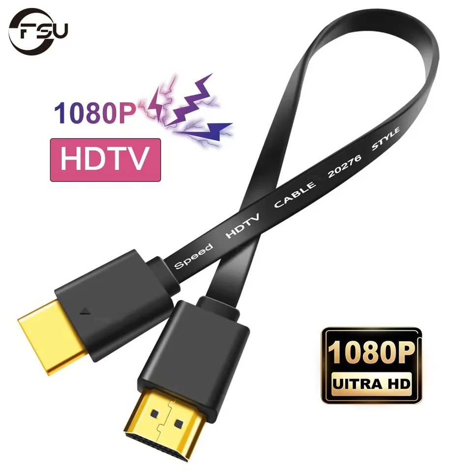 FSU HDMI kompatibilný kábel 1080p tenký HDMI-kompatibilný plochý kábel samec-Male 1,4 kábel pre kábel HDTV HDMI kompatibilný 0,3 m 1 m 1,5 m