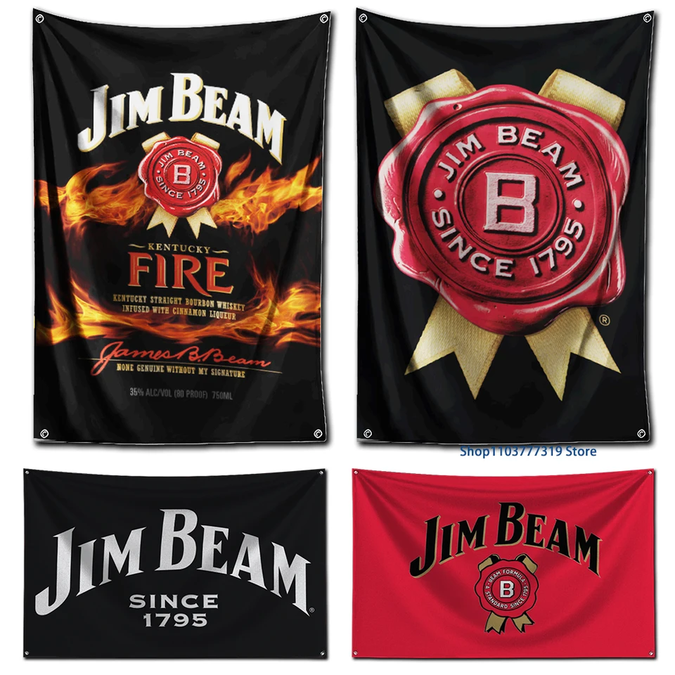 FT Jim Beam Flag Polyester Digital Printing Banner pre garáže alebo výzdobu dverí