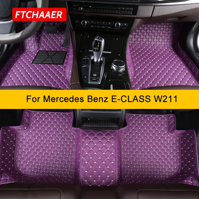 Ftchaaer vlastné podlahové rohože pre auto pre Mercedes Benz E trieda W211 2002-2008 E200-E500 Automatické koberce nohy Coche Accessorie