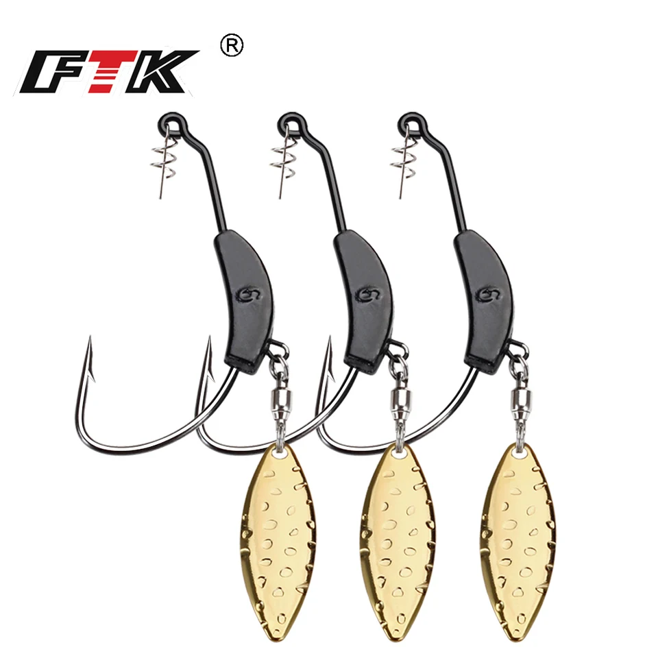FTK 1PC Onssetové rybárske háčiky Rybárske háčiky mäkkých červov 2G-9G Fishhooks Soft