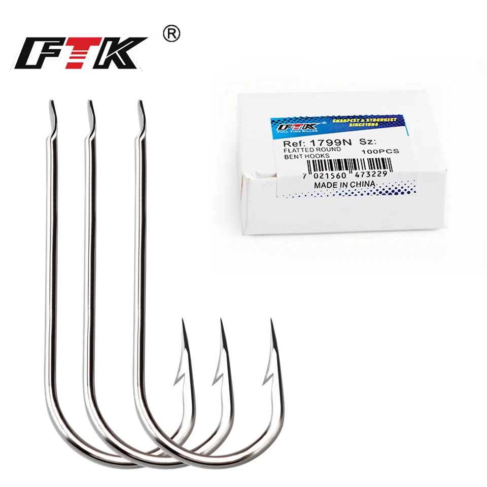 FTK Barbed Fish Hook Fishhook 100ks/šarža veľkosti1# -Size10# High Carbon Steel Jigging Carp ANZOL Fishhooks Rybárske náradie