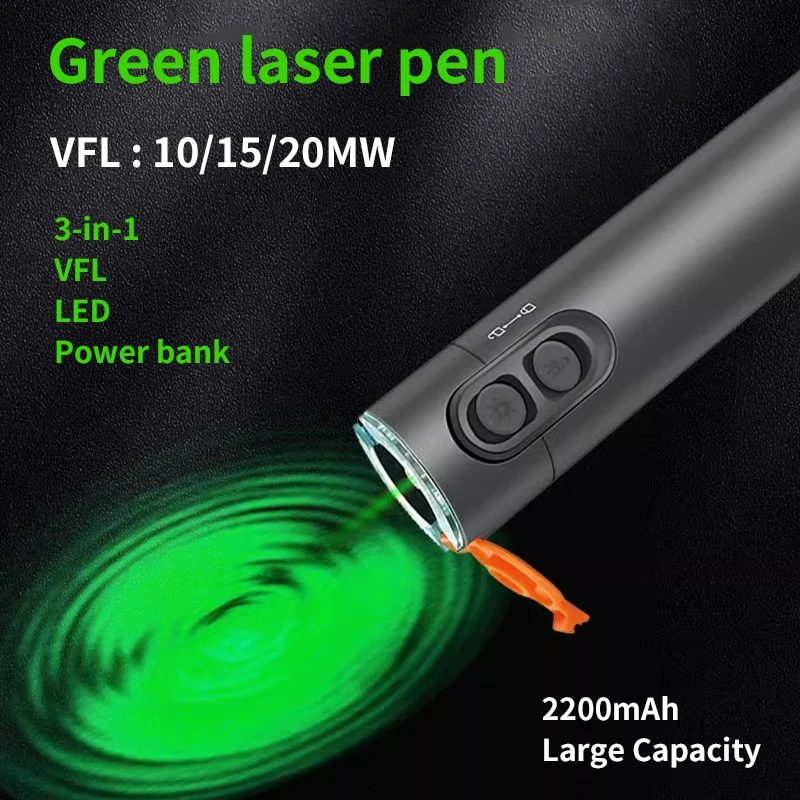 FTTH Fiber Optic Green Light Pen Nabíjateľné 10/15/20MW VFL vizuálne lokalizátory s 2200 mAh veľkou kapacitou pre sieťové nástroje