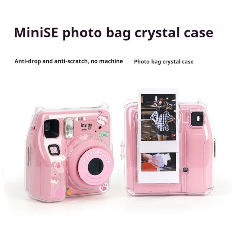 Fujifilm Instax Mini SE Transparentné kryštálové ochranné puzdro, odolné proti škrabaniu a odolné voči šoku, s funkciou ukladania fotografií